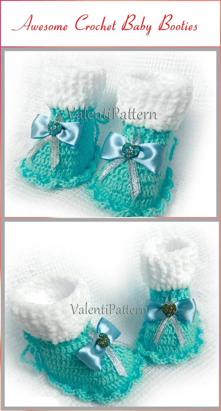 crochet little princess baby bow shoes